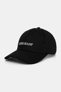 Guess Jeans czapka z daszkiem bawełniana kolor czarny z aplikacją M4BZ26 WF8V1 - Czapki męskie - miniaturka - grafika 1