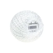 Pasmanteria - Kordonek Stokrotka Biały Ze Srebrną Nitką Metallic, 200M 30G 100% Bawełna - miniaturka - grafika 1