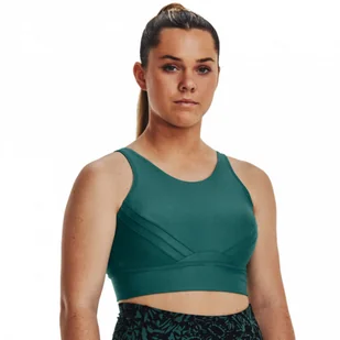 Biustonosz treningowy Under Armour UA Infinity Pintuck Mid - zielony - UNDER ARMOUR - Bielizna sportowa damska - miniaturka - grafika 1