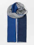 Apaszki i szaliki damskie - Becksöndergaard Szal "Kikko" w kolorze granatowo-szarym - 200 x 100 cm - miniaturka - grafika 1