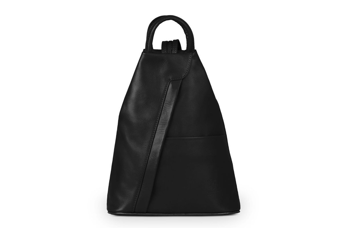 Plecak Skórzany Vera Pelle Piramide Czarny