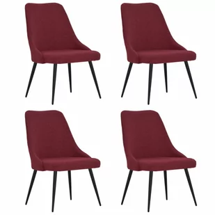 vidaXL Krzesła stołowe 4 szt. winna czerwień tapicerowane tkaniną 3090155 - Krzesła - miniaturka - grafika 1