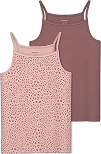 NAME IT NKFSTRAP Top 2P dziewczęce majtki w kolorze różowo-szarobrązowym, 158/164 - Koszulki i topy damskie - miniaturka - grafika 1