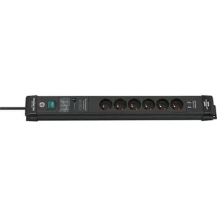 Listwa przeciwprzepięciowa Premium Line 2xUSB 6 gniazd 3m 60.000A czarna Brennensthul 1951164603 - Inne akcesoria elektryczne - miniaturka - grafika 1