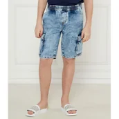 Spodnie i spodenki dla chłopców - Guess Jeansowe szorty | Regular Fit - miniaturka - grafika 1
