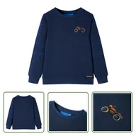 Bluzy dla dziewczynek - Bluza dziecięca - granatowy melanż - 128 - Bluza Dla Dziecka - miniaturka - grafika 1