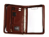 Teczki i aktówki - SKÓRZANA AKTÓWKA TECZKA NA DOKUMENTY BIWUAR SOLOME A4 KONIAK - miniaturka - grafika 1