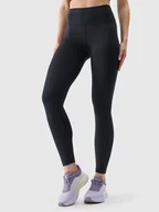 Spodnie sportowe damskie - 4F Legginsy sportowe w kolorze czarnym - miniaturka - grafika 1