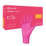 Rękawiczki jednorazowe - Rękawiczki nitrylowe XS różowe Mercator Nitrylex Magenta 100sztuk - miniaturka - grafika 1