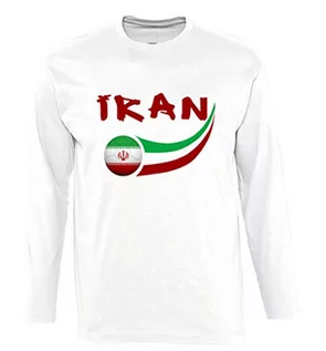 Koszulki męskie - Supportershop Supportershop Iran T-shirt męski Iran L/S biały biały XX-L 5060542523943 - grafika 1