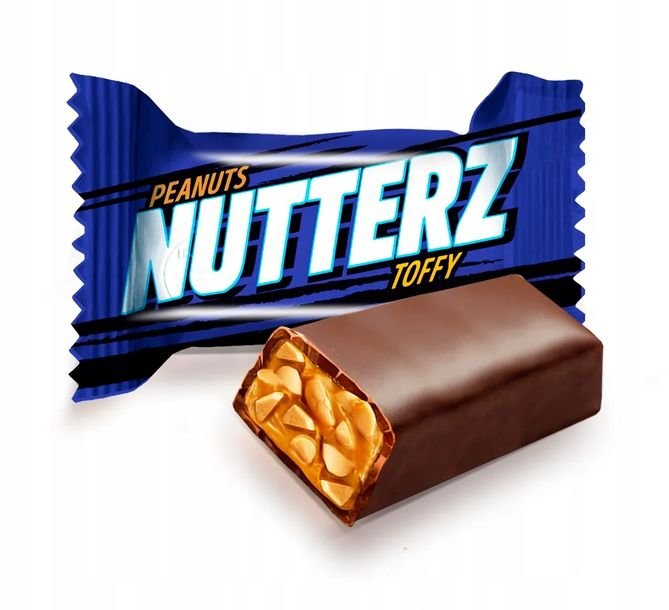 NUTTERZ MINI BATONIKI TOFFI Z ORZECHAMI W POLEWIE AIM FOOD 1KG