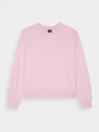 Bluzy sportowe damskie - Damska bluza dresowa nierozpinana bez kaptura 4F 4FWMM00TSWSF1765 - różowa - miniaturka - grafika 1