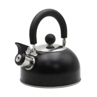 Czajniki na gaz - Czajnik stalowy z gwizdkiem na gaz indukcję mały 1.5L czarny MAT BRUNBESTE BB-1324 - miniaturka - grafika 1