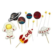 Dodatki do ciast w proszku - Zestaw Kosmos czerwony Toppery Gwiazdki Kosmonauta planety rakieta - miniaturka - grafika 1