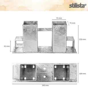 STOJAK NA DREWNO KOMINKOWE DWA WSPORNIKI PROFILE - Akcesoria kominkowe - miniaturka - grafika 3