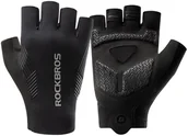 Rękawiczki rowerowe - Rękawiczki rowerowe Rockbros wiosna/lato/jesień, krótkie palce, rozmiar: S - czarne - miniaturka - grafika 1