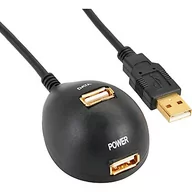 Kable światłowodowe - InLine Kabel USB USB A/2x USB A 2m Czarny 34652 - miniaturka - grafika 1