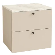 Szafki łazienkowe - Szafka łazienkowa pod umywalkę kaszmir + marmur - Tavesi 4X - miniaturka - grafika 1