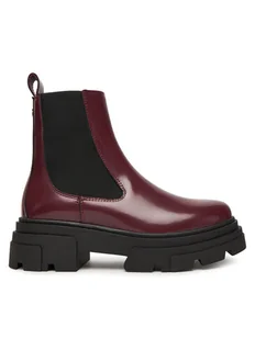 Tommy Hilfiger Sztyblety Shiny FW0FW09042 Brązowy - Botki damskie - miniaturka - grafika 1