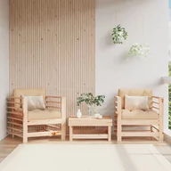 Komplety wypoczynkowe - vidaXL Fotele ogrodowe z poduszkami, 2 szt., lite drewno sosnowe - miniaturka - grafika 1