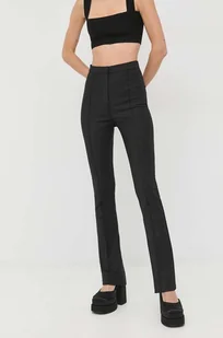 Patrizia Pepe spodnie damskie kolor czarny dzwony high waist - Spodnie damskie - miniaturka - grafika 1