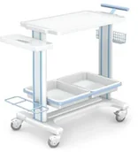 Meble i wyposażenie gabinetów medycznych - MB3.H3A zabiegowy wózek oddziałowy z kuwetami - miniaturka - grafika 1