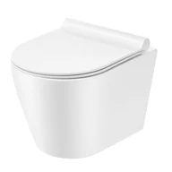 Miski WC - Legersen Dalia Zestaw Miska WC 48x36 cm bez kołnierza krótka + deska wolnoopadająca biała LEWC2217 - odbiór osobisty: Kraków, Świebodzin - miniaturka - grafika 1