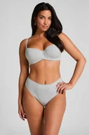 Majtki damskie - Hunkemöller Bawełniane brazyliany z wysokim wycięciem Szary - miniaturka - grafika 1