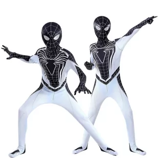Strój Kostium Przebranie Spiderman Spider Pająk Biały 110/116 Cm (Z Metki M) - Stroje karnawałowe - miniaturka - grafika 1