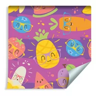 Tapety - Muralo Tapeta Dla Dzieci Kolorowe Owoce i Warzywa w Okularach 137323219 - miniaturka - grafika 1