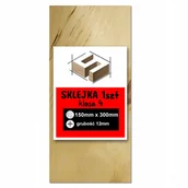 Dekoratorstwo - SKLEJKA 12mm FORMATKA DO LASERA CNC GRAWER 15x30cm 150x300mm Klasa 4 - miniaturka - grafika 1