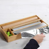 Przybory do gotowania - Dyspenser do folii aluminiowej, spożywczej i papieru do pieczenia drewniany Kesper - miniaturka - grafika 1