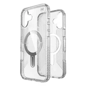 Etui i futerały do telefonów - Speck Presidio Perfect-Clear Grip ClickLock & MagSafe - Etui iPhone 16 Plus (Clear / Chrome Finish / Serene Silver) - miniaturka - grafika 1