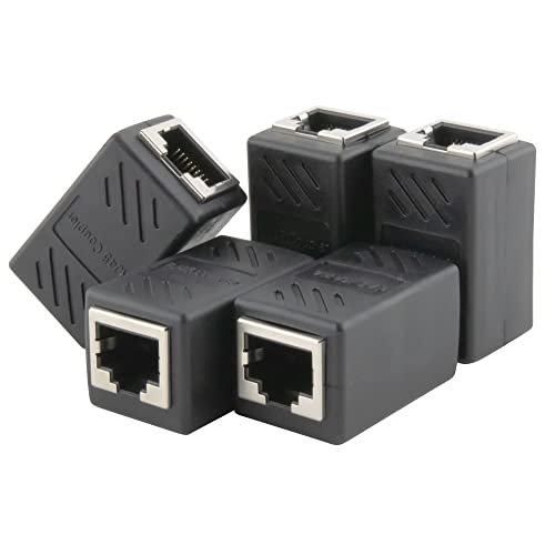 SeKi Złącze LAN RJ45 5-pak ekranowany; złącze do kabla Ethernet kabel krosowy Ethernet złącze LAN adapter do kabla LAN, kabel sieciowy, łączniki sieciowe dla Cat 8, Cat7, Cat6a, Cat5e, Cat5