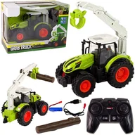 Zabawki zdalnie sterowane - DUŻY TRAKTOR ZDALNIE STEROWANY RC CIĄGNIK GUMOWE KOŁA ŚWIATŁO LED - miniaturka - grafika 1