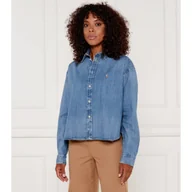 Koszule damskie - POLO RALPH LAUREN Jeansowa koszula | Regular Fit - miniaturka - grafika 1