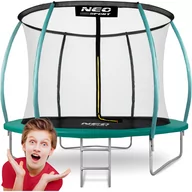 Trampoliny - Neo-sport Trampolina ogrodowa 8ft/252cm z siatką, profilowanymi słupkami i drabinką - miniaturka - grafika 1