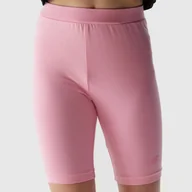 Legginsy - Legginsy Dziewczęce Kolarki 4F dzianinowe różowe 4FJWSS24TTIGF129 Różowy 158/164 - miniaturka - grafika 1