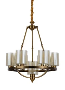 Lumina Deco Lampa Wisząca Loft Mosiężna Santini W7 - Lampy sufitowe - miniaturka - grafika 1