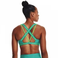 Bielizna sportowa damska - Biustonisz treningowy UNDER ARMOUR UA CROSSBACK LOW - zielony - miniaturka - grafika 1