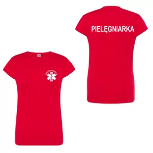 T-shirt - pielegniarka koszulka medyczna damska czerwona M - Odzież medyczna - miniaturka - grafika 1