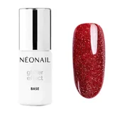 Lakiery hybrydowe - NeoNail - Glitter Effect Base - Mocno kryjąca brokatowa baza hybrydowa 2w1 - 7,2 ml - 9598-7 - RED SHINE - miniaturka - grafika 1