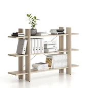 Regały biurowe - Regał biurowy niski długi SOLID, 1800 x 400 x 1075 mm, naturalny dąb - miniaturka - grafika 1