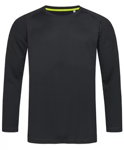Longsleeve Sportowy, Koszulka, T-shirt z Długim Rękawem, Czarny, Raglanowe Rękawy - Stedman - Koszulki męskie - miniaturka - grafika 1