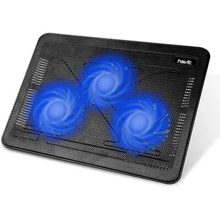 HAVIT Poduszka chłodząca, 39,6 cm 17 " Laptop chłodzący z 3 Fans, 2 porty USB, niebieskiej diody LED oświetlenie (f2056) HV-F2056 - Podkładki chłodzące pod laptopa - miniaturka - grafika 1
