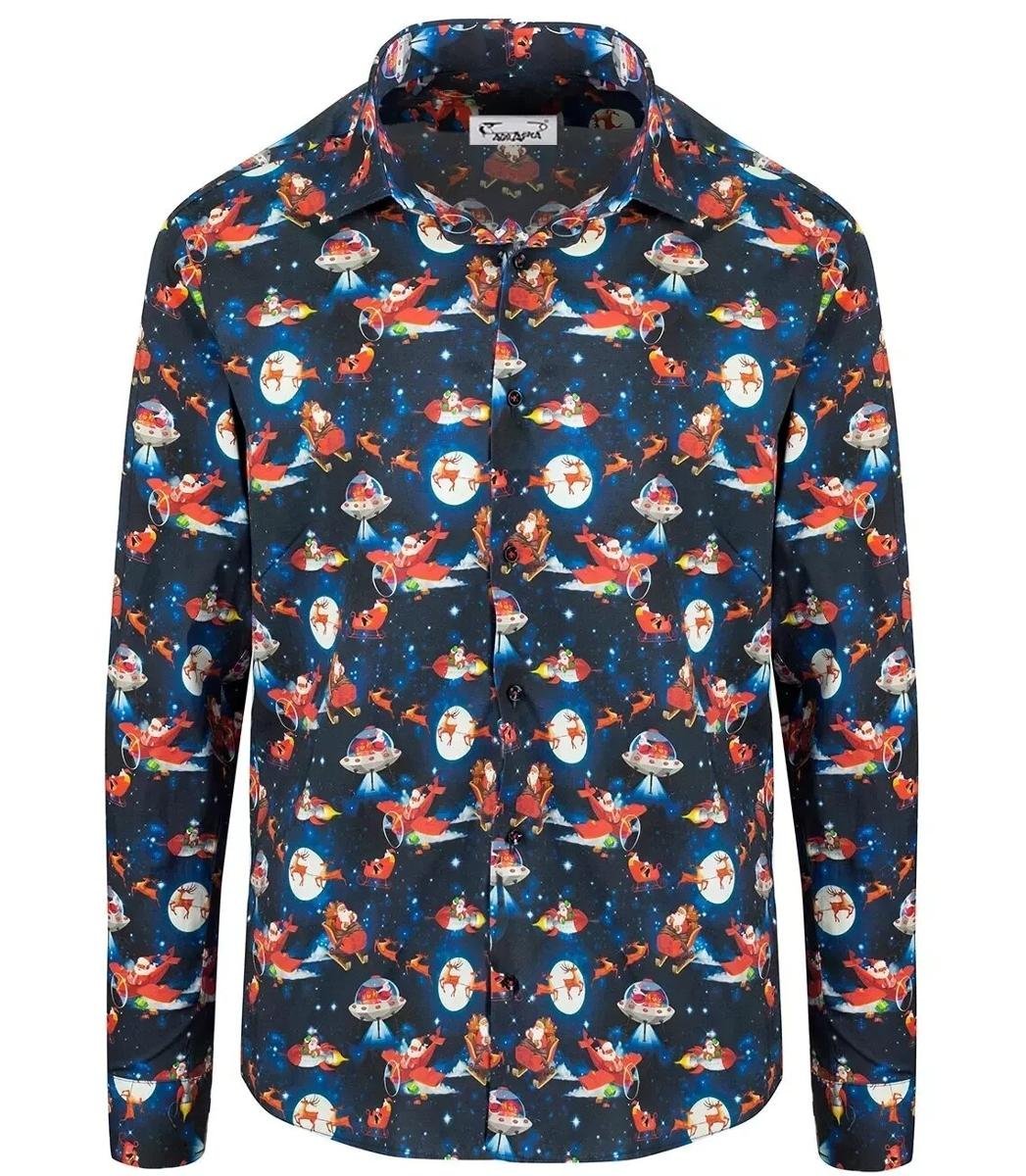 Męska koszula w MIKOŁAJE slim fit dopasowana-43/44