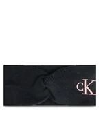 Czapki damskie - Calvin Klein Opaska materiałowa Monogram Embro K60K612658 Czarny - miniaturka - grafika 1