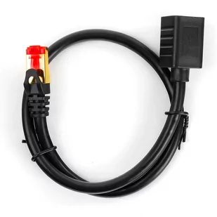 Kabel LAN przedłużacz CAT7 czarny 0,5m - Patchcordy - miniaturka - grafika 2