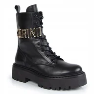 Botki damskie - Czarne botki trapery workery CARINII B9874 skóra - miniaturka - grafika 1