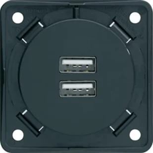 Hager Polo Integro Gniazdo USB ładowania podwójne, 230V, 3A; antracyt, mat 926102505 926102505 - Gniazdka elektryczne - miniaturka - grafika 1